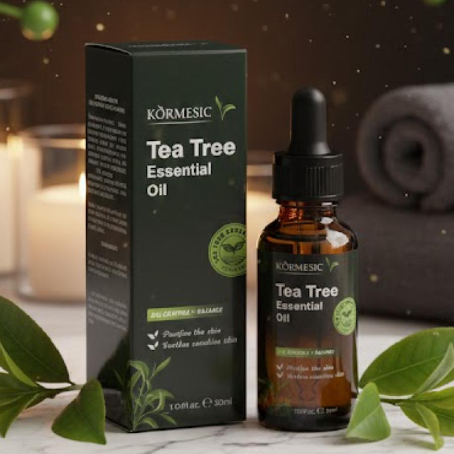 KORMESIC Tea Tree Essential Oil – Aceite Esencial de Árbol de Té para el Cuidado Facial (30 ml)